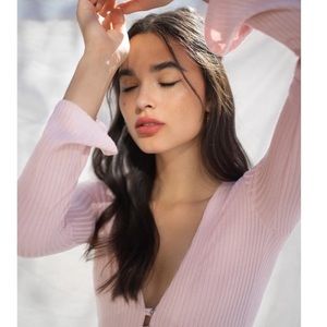 Reformation Gellar Top in Blush S